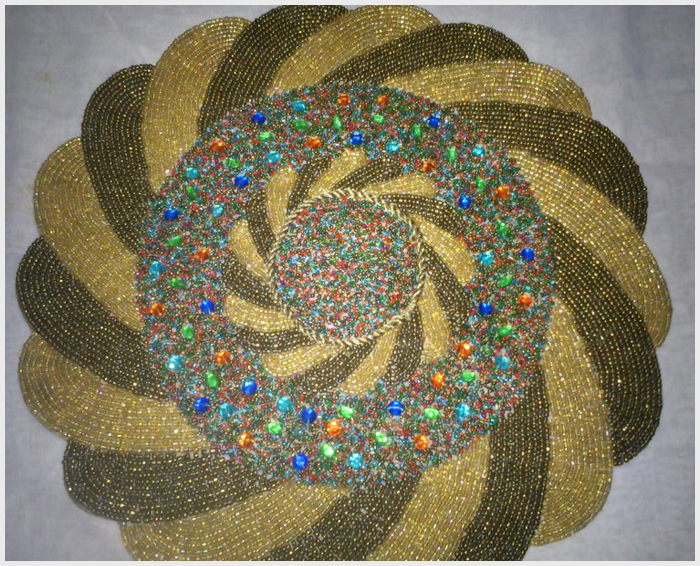 Beaded pasted place mats